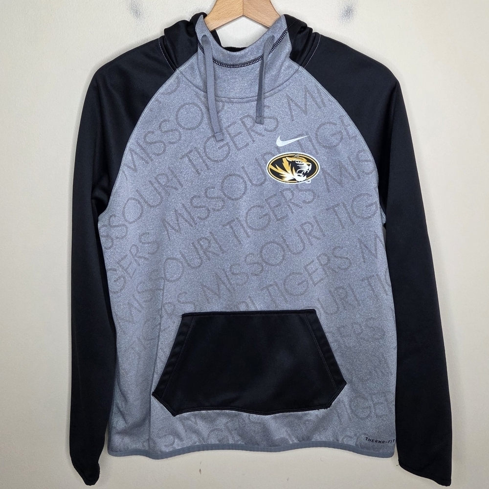 Nike | Therma-Fit Missouri Tigers Black Gray Yellow Hoodie Sweatshirt Size Large